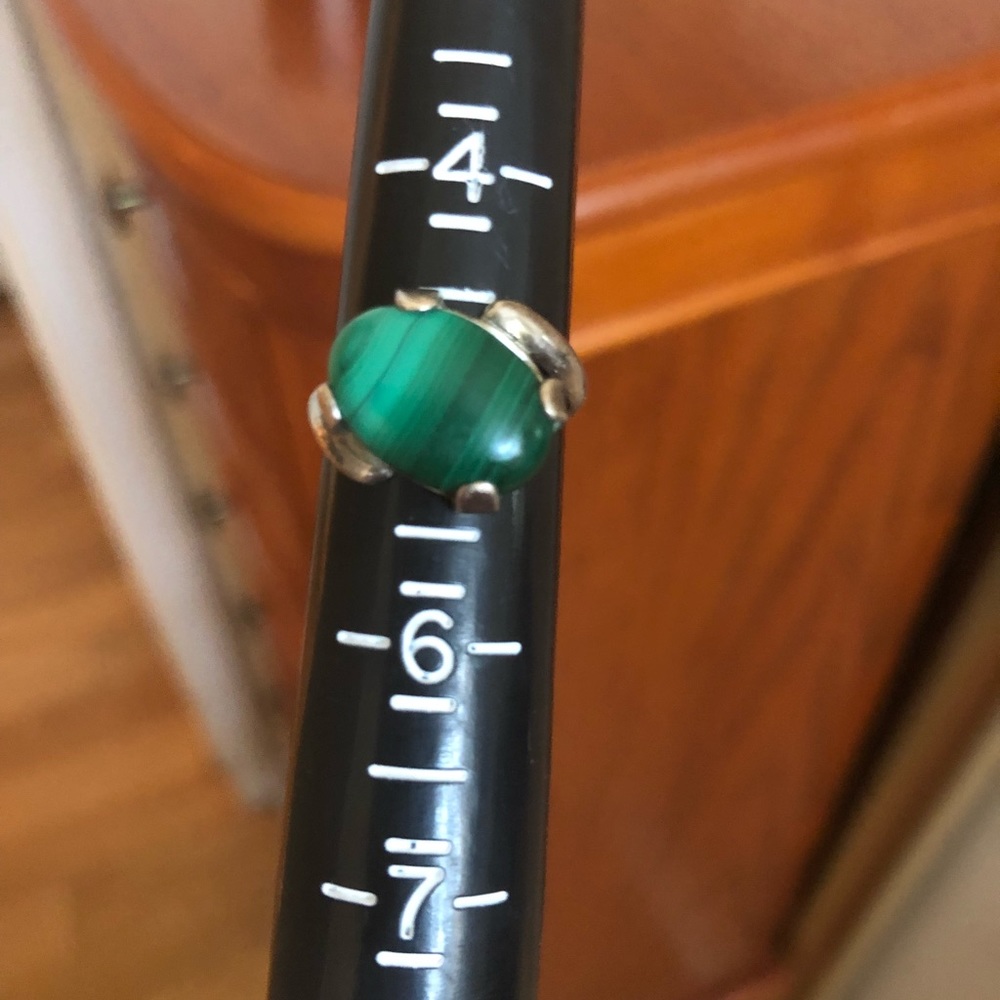 Malachite Sterling Silver Ring - image 6